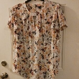 ****Torrid Semi-Sheer Hi-Lo Multicolor Floral Blouse Size 3- - New Without Tags